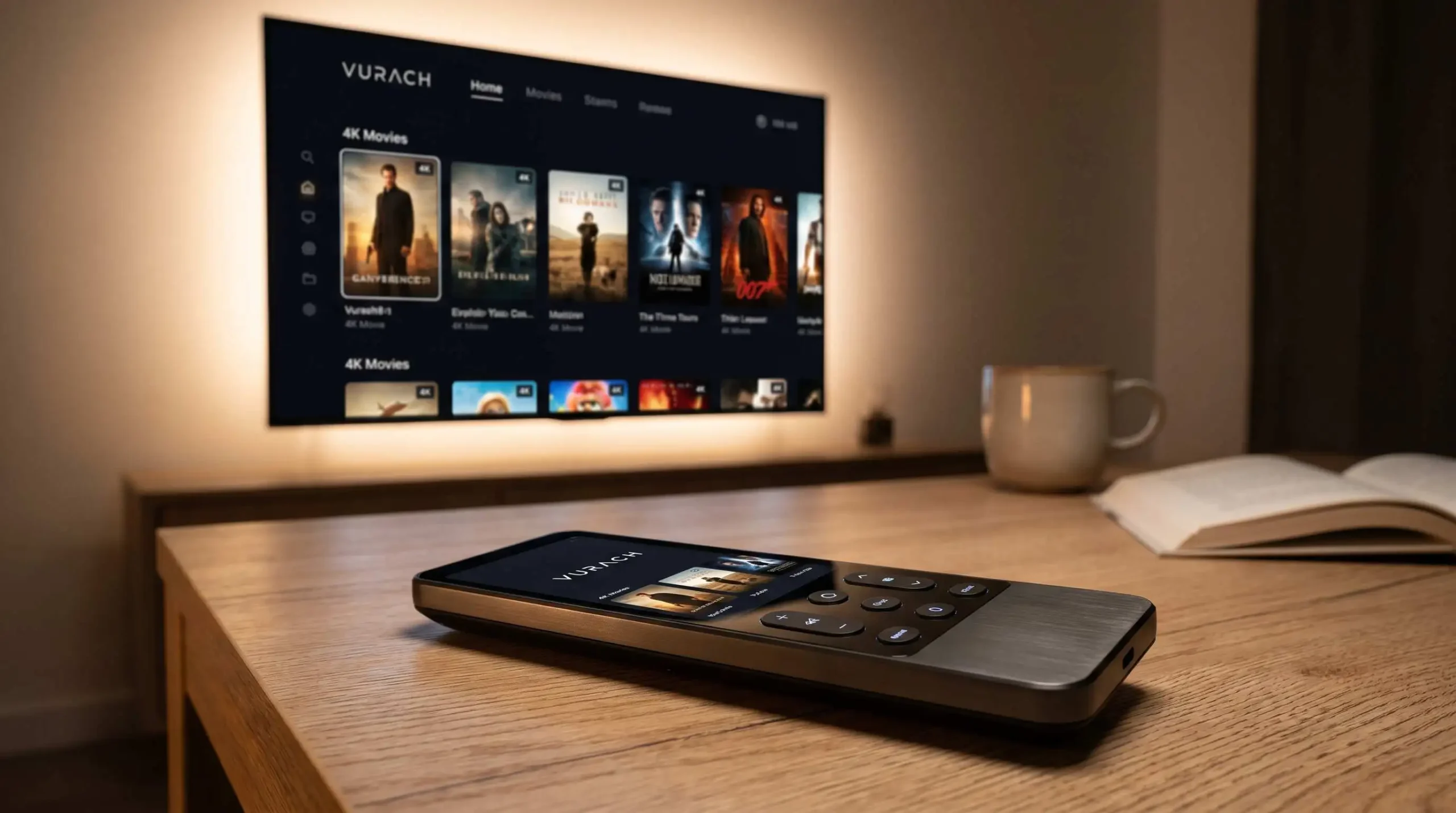 Télécommande premium pilotant une interface unifiée pour centraliser ses abonnements streaming.